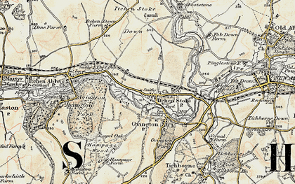 Old map of Itchen Stoke in 1897-1900