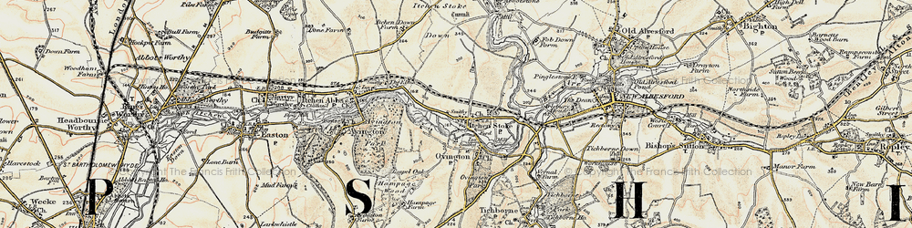Old map of Itchen Stoke in 1897-1900