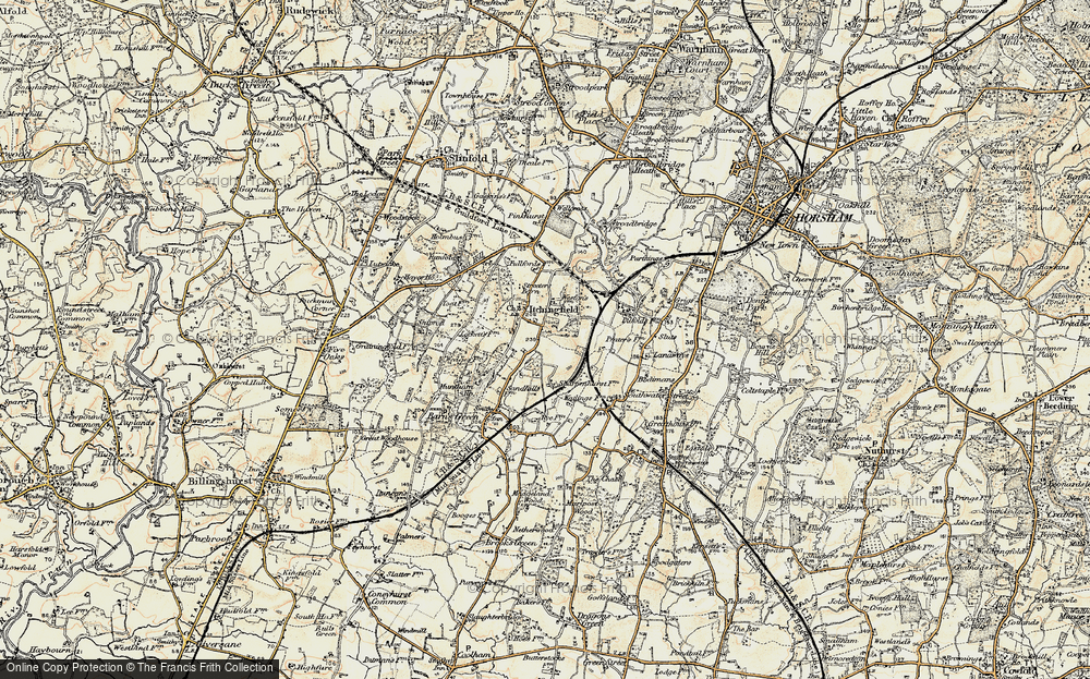 Old Map of Historic Map covering Bashurst in 1898