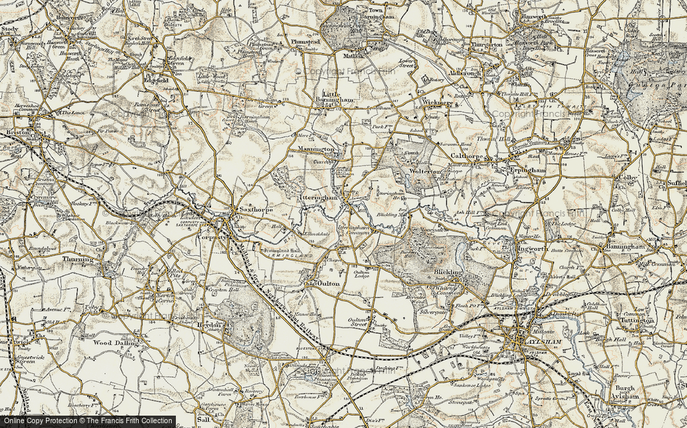 Old Map of Itteringham, 1901-1902 in 1901-1902
