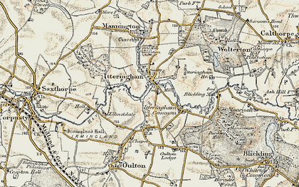 Old map of Itteringham in 1901-1902