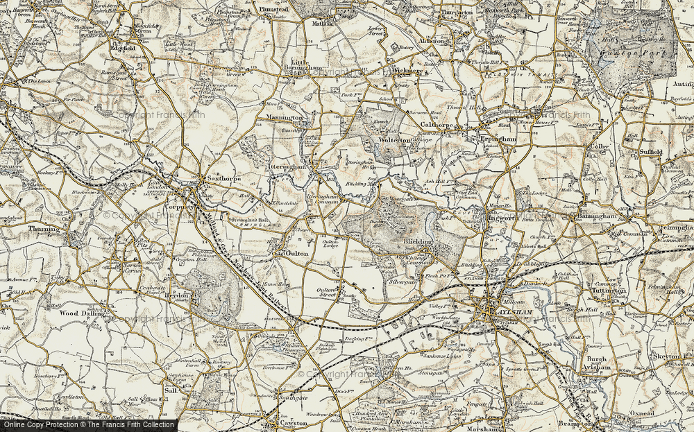 Old Map of Itteringham Common, 1901-1902 in 1901-1902