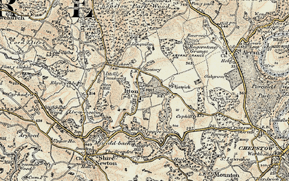 Old map of Itton in 1899-1900