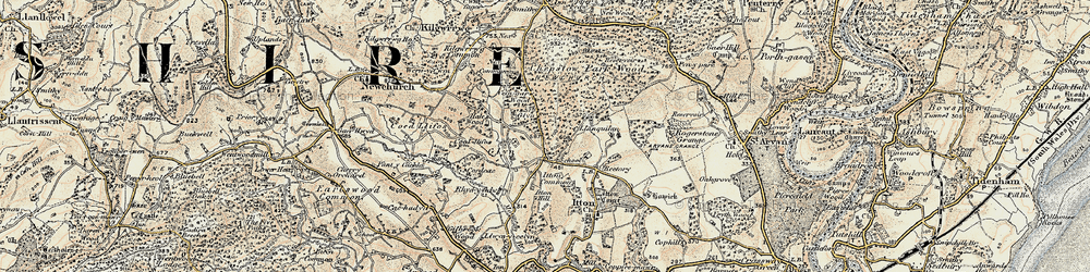 Old map of Itton Common in 1899-1900
