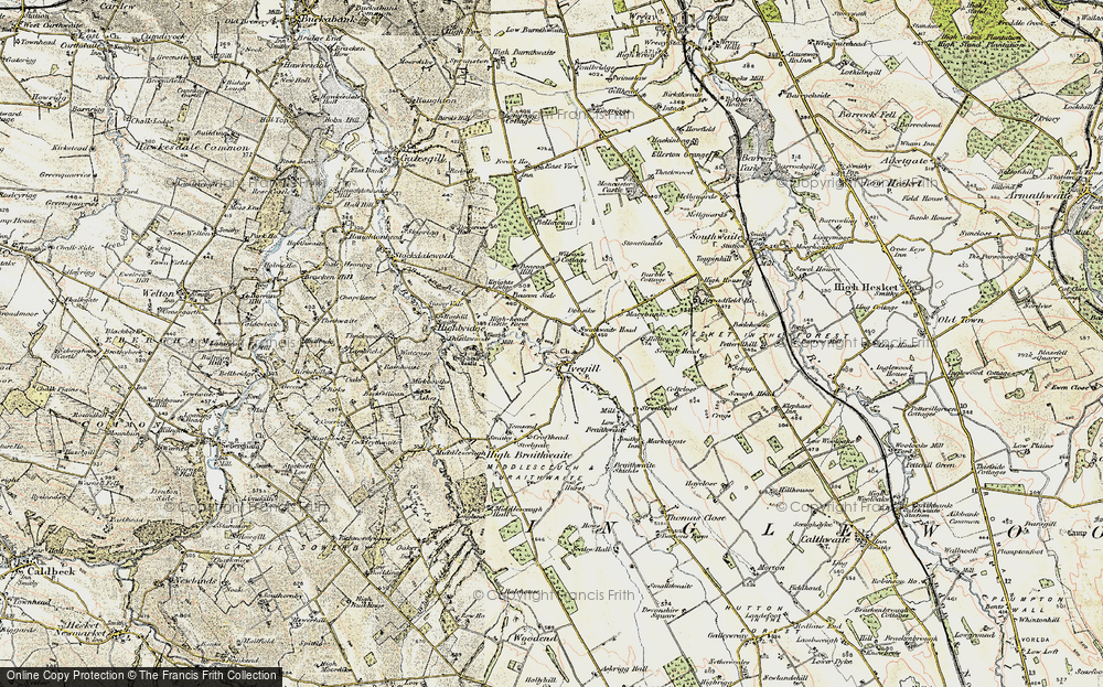 Old Map of Historic Map covering Beaconside in 1901-1904