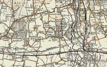 Old map of Iver in 1897-1909