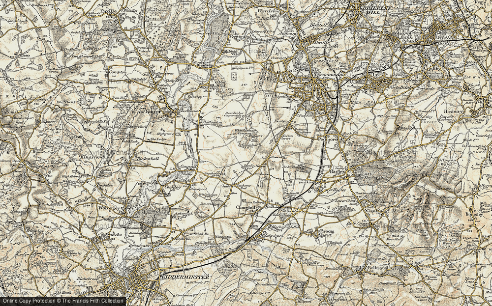 Old Map of Historic Map covering Bunker's Hill Wood in 1901-1902