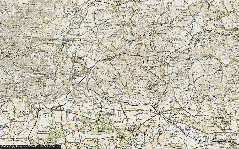 Old Map of Historic Map covering Woody Close in 1901-1904