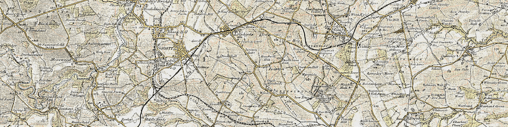 Old map of Woody Close in 1901-1904