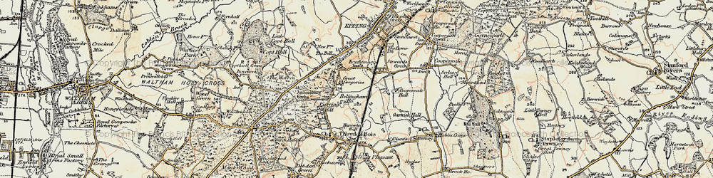 Old map of Ivy Chimneys in 1897-1898