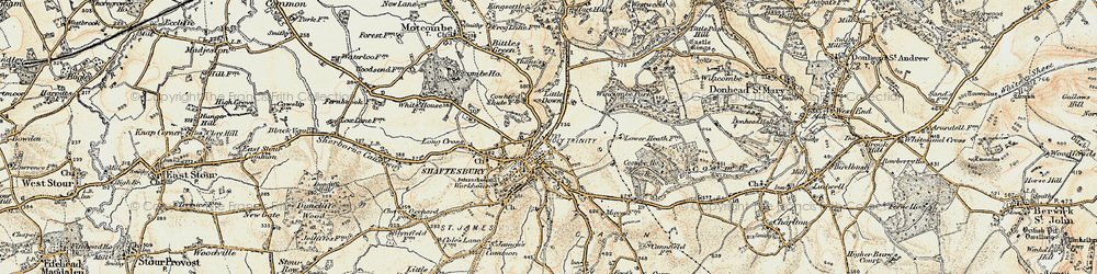 Old map of Wincombe Park in 1897-1909