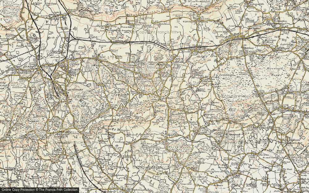 Old Map of Ivy Hatch, 1897-1898 in 1897-1898