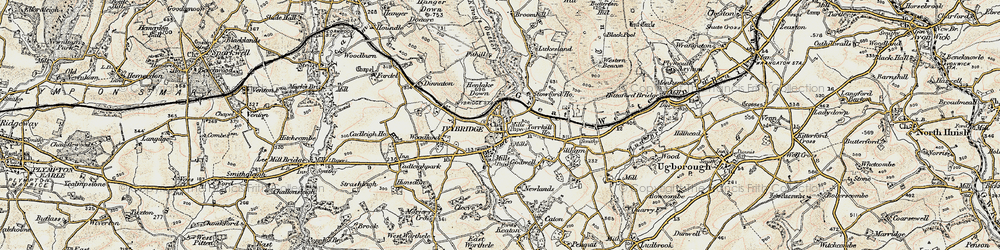 Old map of Ivybridge in 1899-1900