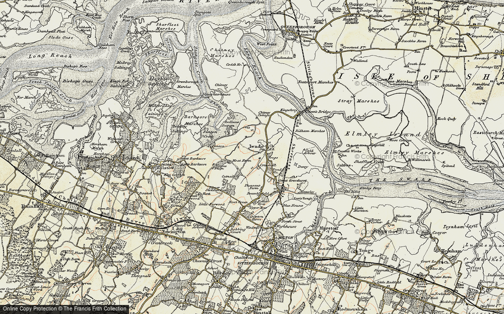 Old Map of Iwade, 1897-1898 in 1897-1898