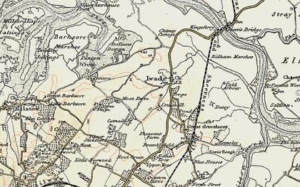 Old map of Iwade in 1897-1898