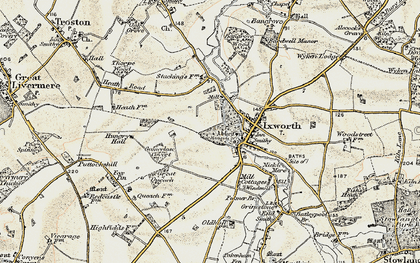 Old map of Ixworth in 1901
