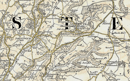 Old map of Painswick Lodge in 1898-1900