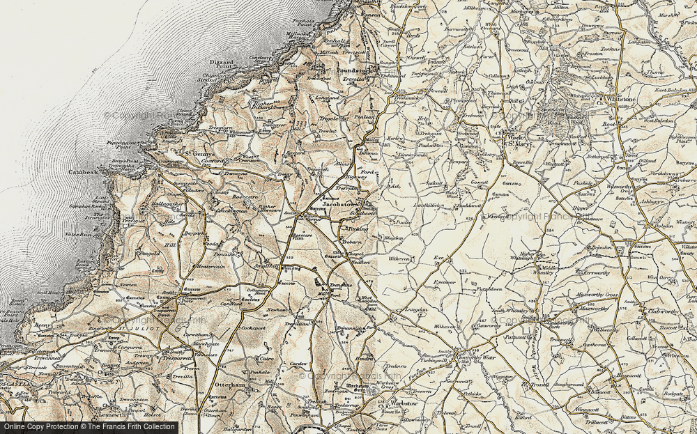 Old Map of Jacobstow, 1900 in 1900