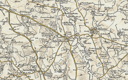 Old map of Woodhall Bridge in 1899-1900