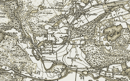 Old map of Ballachnecore in 1908-1912