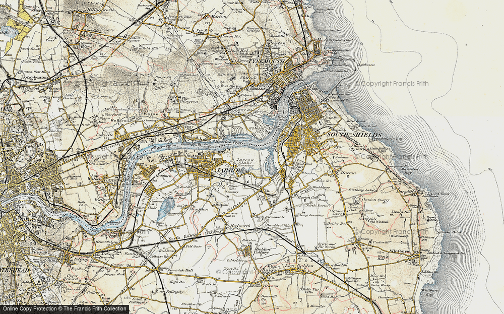 Old Map of Jarrow, 1901-1904 in 1901-1904