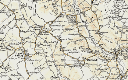 Old map of Jasper's Green in 1898-1899