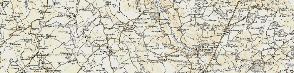 Old map of Jasper's Green in 1898-1899