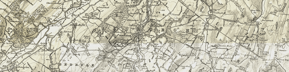 Old map of Jedburgh in 1901-1904