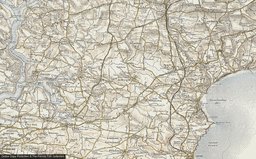 Old Map of Jeffreyston, 1901-1912 in 1901-1912