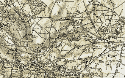 Old map of Jerviswood in 1904-1905