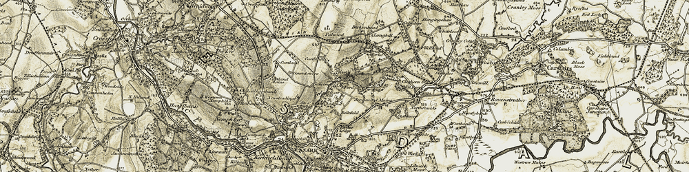 Old map of Jerviswood in 1904-1905