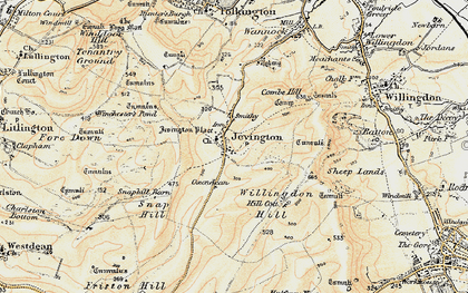 Old map of Jevington in 1898