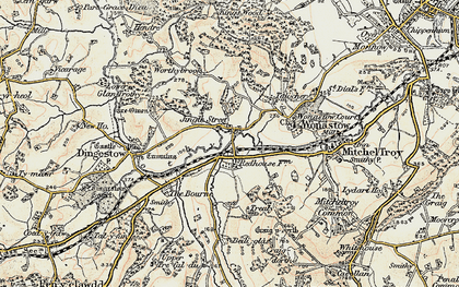 Old map of Wonastow in 1899-1900