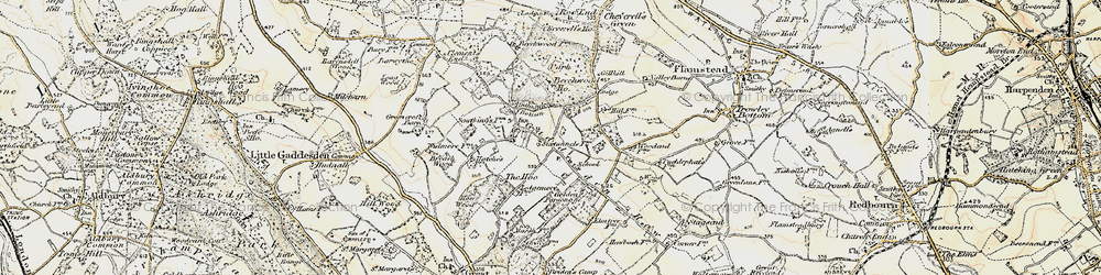 Old map of Gaddesden Row in 1898