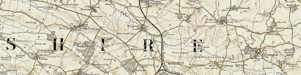 Old map of John O'Gaunt in 1901-1903