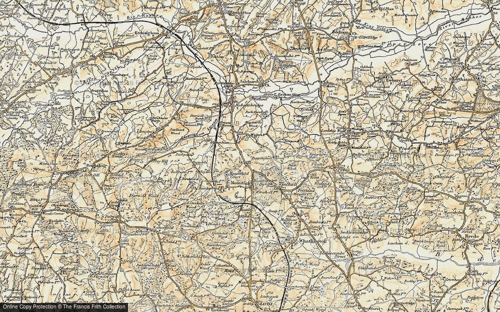 Old Map of John's Cross, 1898 in 1898