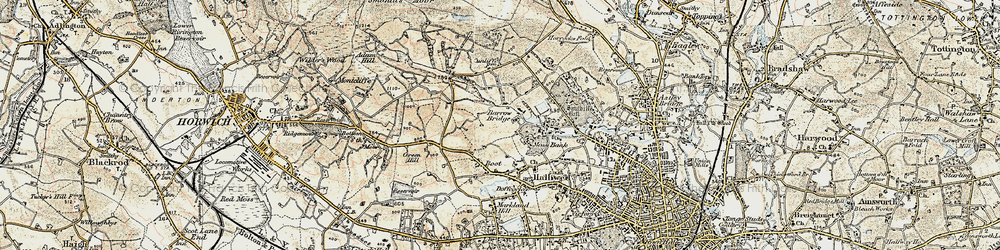 Old map of Johnson Fold in 1903