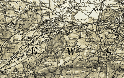 Old map of Johnstone in 1905-1906