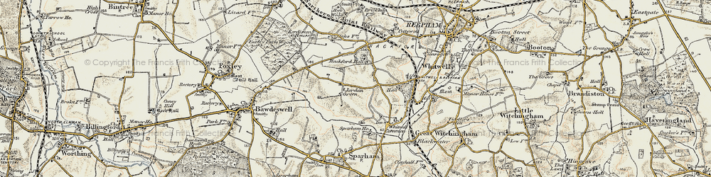 Old map of Jordan Green in 1901-1902