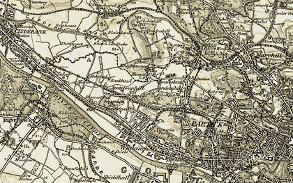 Old map of Jordanhill in 1904-1905