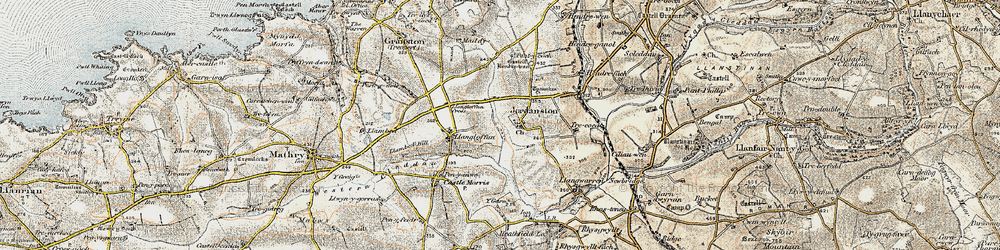 Old map of Jordanston in 1901-1912