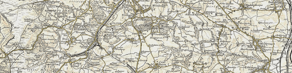 Old map of Jordanthorpe in 1902-1903