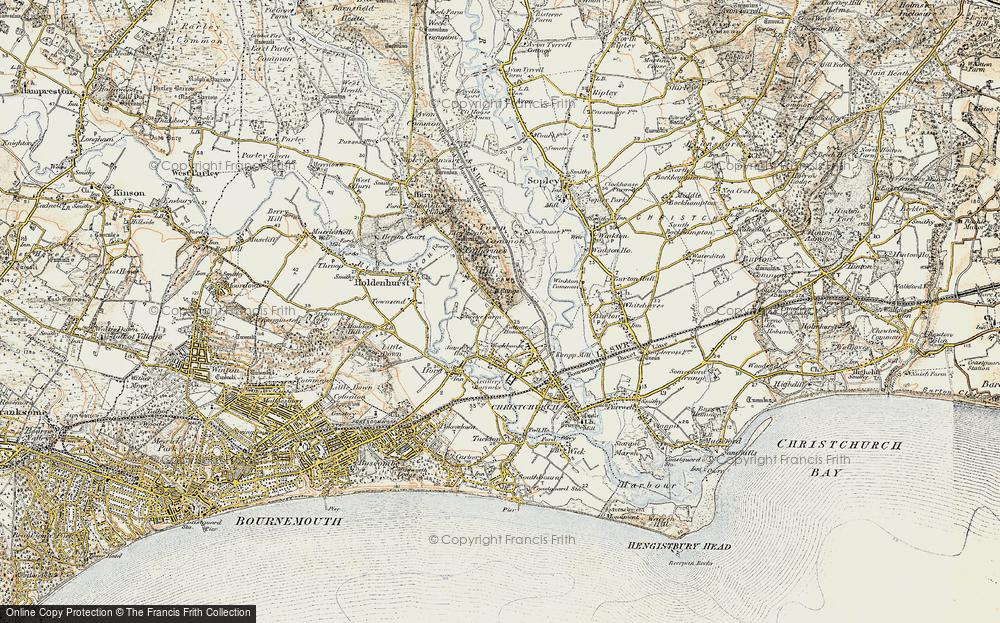 Old Map of Jumpers Common, 1897-1909 in 1897-1909