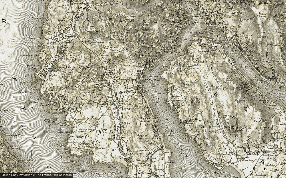 Old Map of Kames, 1905-1907 in 1905-1907