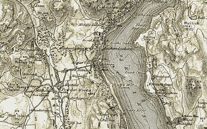 Old map of Kames in 1905-1907