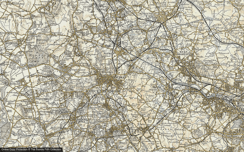 Old Map of Kates Hill, 1902 in 1902