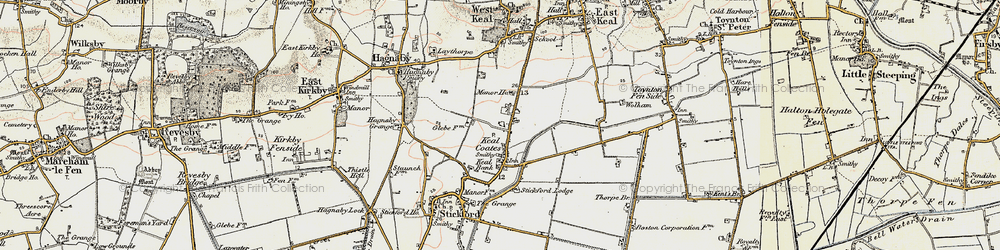 Old map of Keal Cotes in 1901-1903