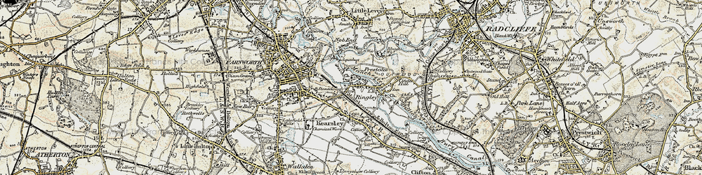 Old map of Kearsley in 1903