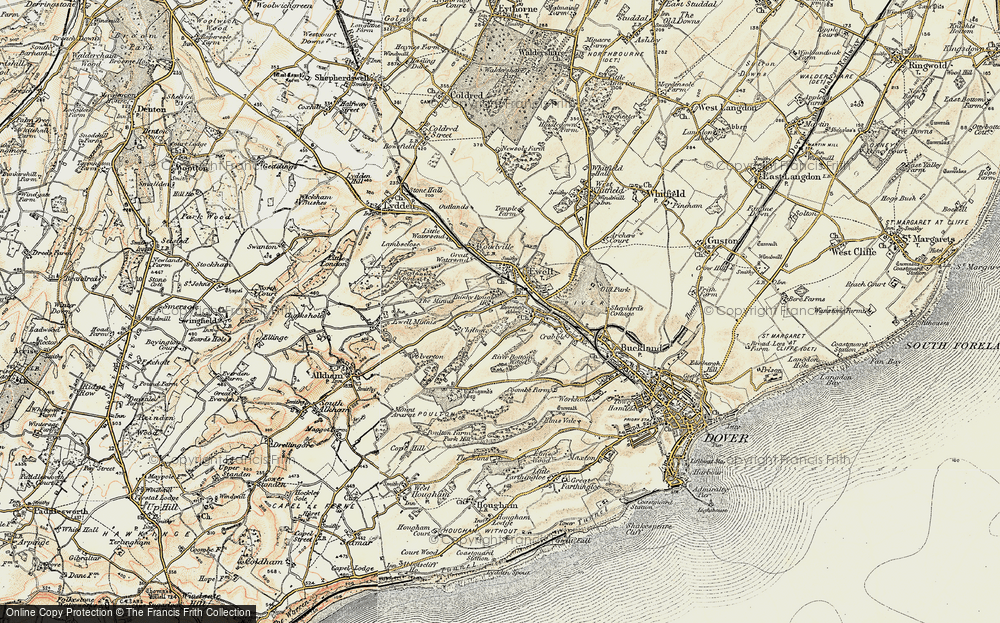 Old Map of Historic Map covering Bushy Ruff Ho in 1898-1899