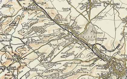 Old map of Bushy Ruff Ho in 1898-1899